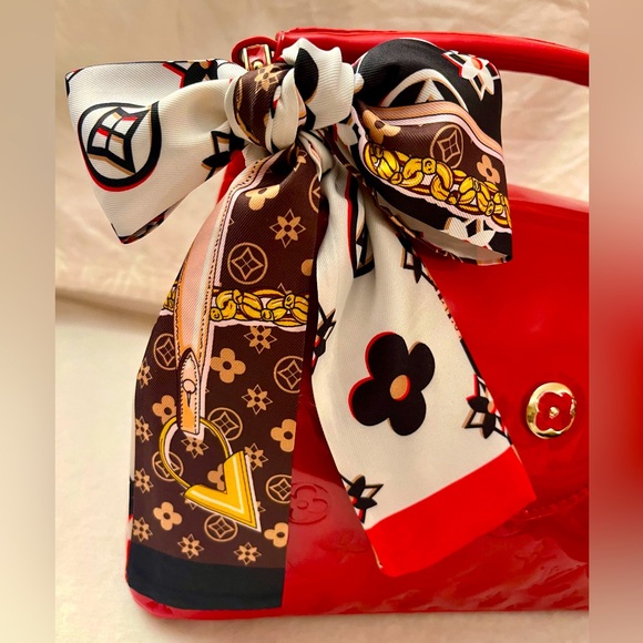 Monogram Patterned Twilly Bandeau Scarf Mixed Colors - Picture 3 of 8